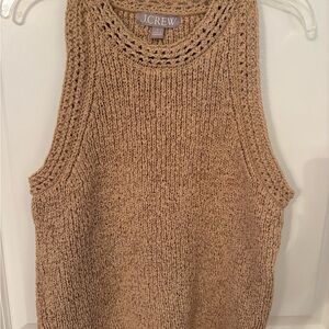 J. Crew NWOT Pointelle Tan Sleeveless Sweater